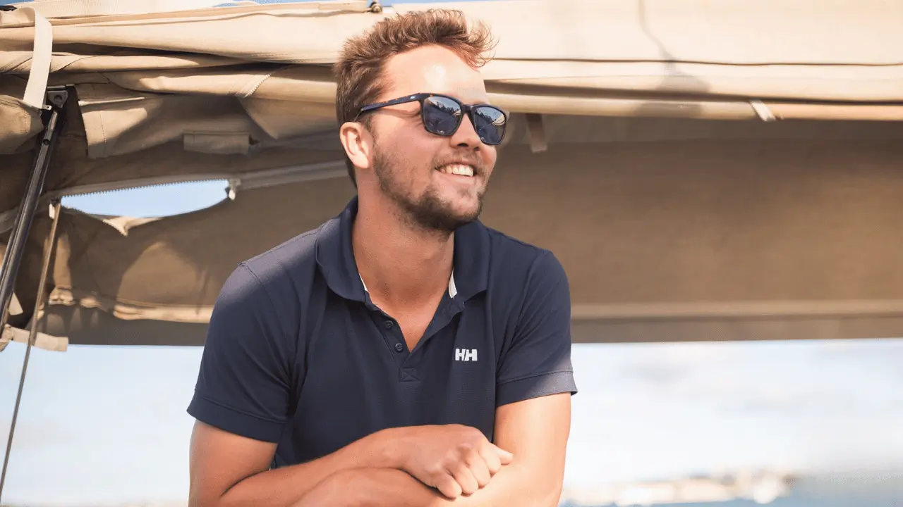 Daan Brinkers, founder and skipper of Explore Yachting, on board in Greece