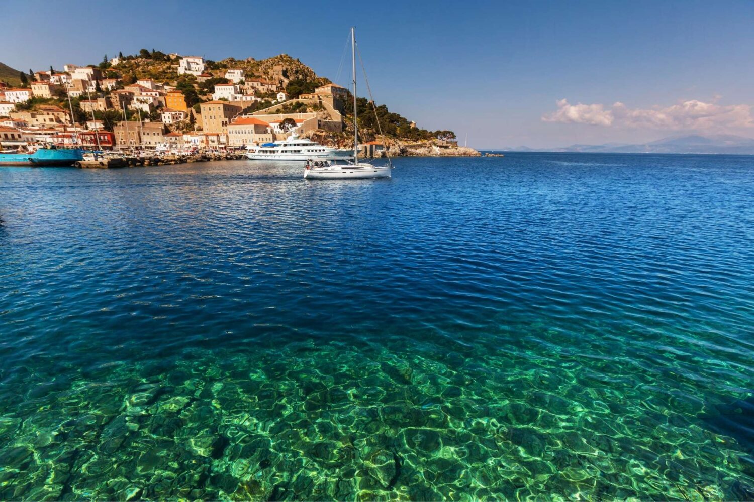 Entrance to Hydra harbour